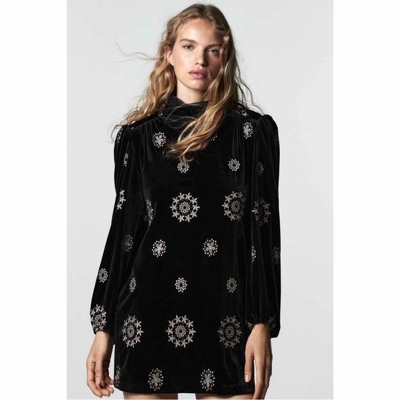 ZARA EMBROIDERED VELVET DRESS
BLACK - REF. 2731/339 - Picture 3 of 8